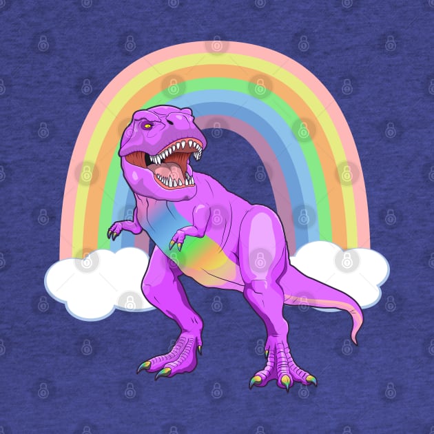 Pride T Rex Dinosaur LGBTQ Ally Rainbow by RongWay